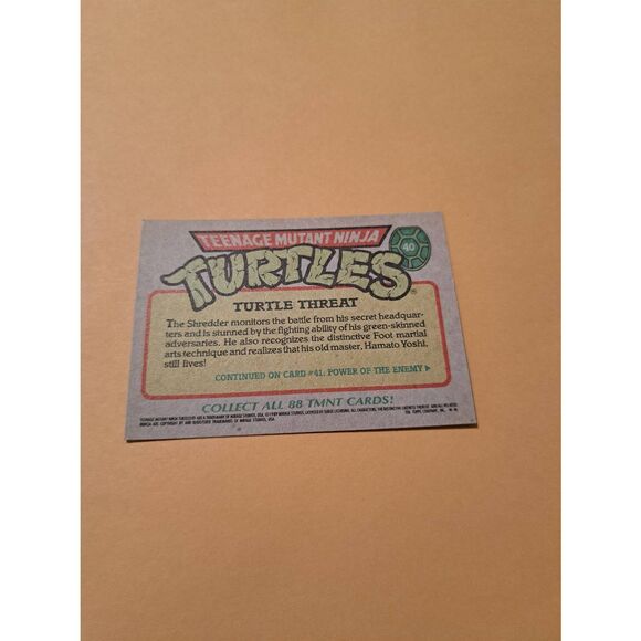 1989 Topps TMNT Trading Card 40 Teenage Mutant Ninja Turtles - Picture 2 of 3